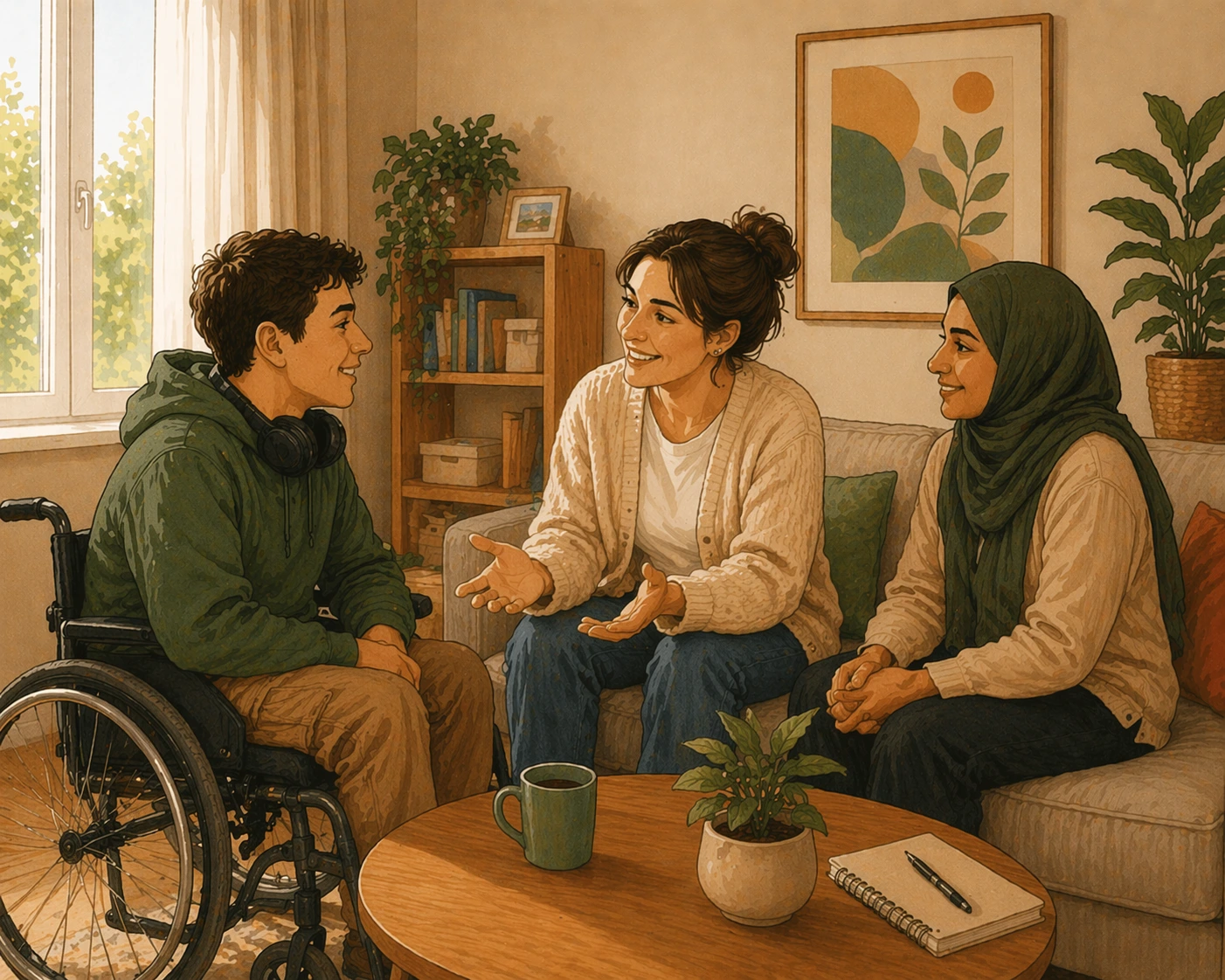 Fachkraft unterstützt ein Kind im Alltag im Rahmen der Eingliederungshilfe zur Förderung von Teilhabe und Entwicklung